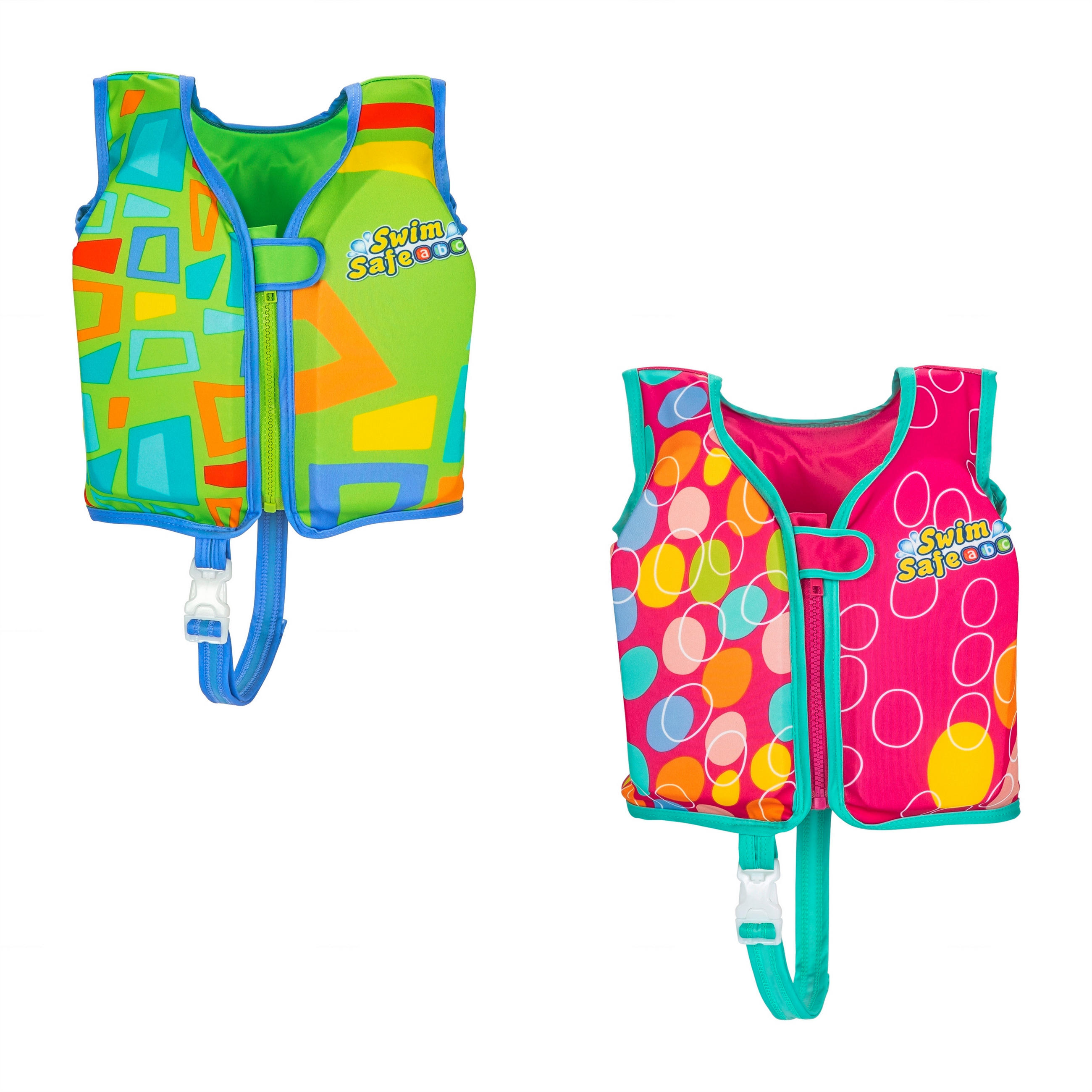 SCHWIMMWESTE - Pink/Hellgrün, Basics, Kunststoff - Bestway