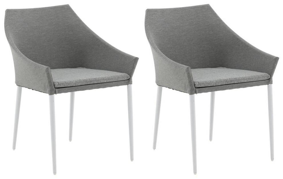 UTESTOLAR SET i metall, textil grå, vit  - vit/grå, Klassisk, metall/textil (60/81/62cm) - Gardenson