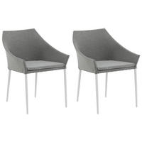 GARTENSTUHL-SET Aluminium Grau, Weiß  - Weiß/Grau, KONVENTIONELL, Textil/Metall (60/81/62cm) - Gardenson