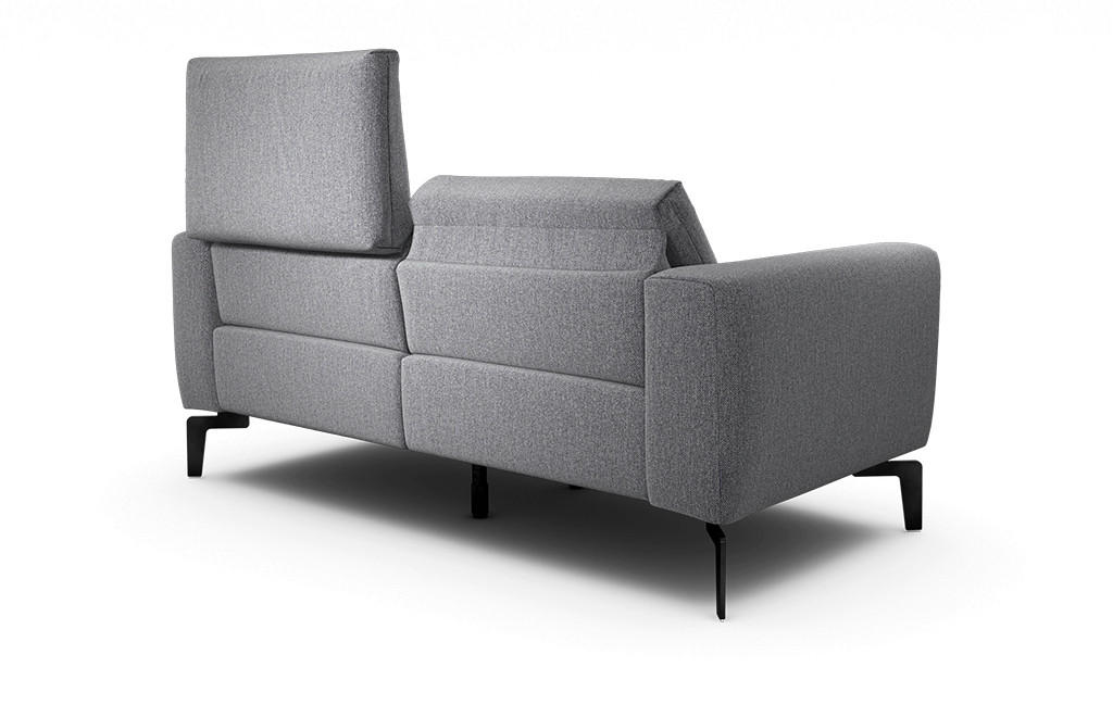 2-SITZER-SOFA Chenille Anthrazit  - Anthrazit/Schwarz, Design, Textil/Metall (180/86/86-94cm) - SENSOO