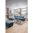 ECKSOFA  in Flachgewebe Pastellblau  204/341 cm  - Pastellblau/Schwarz, Design, Textil/Metall (204/341cm) - Xora