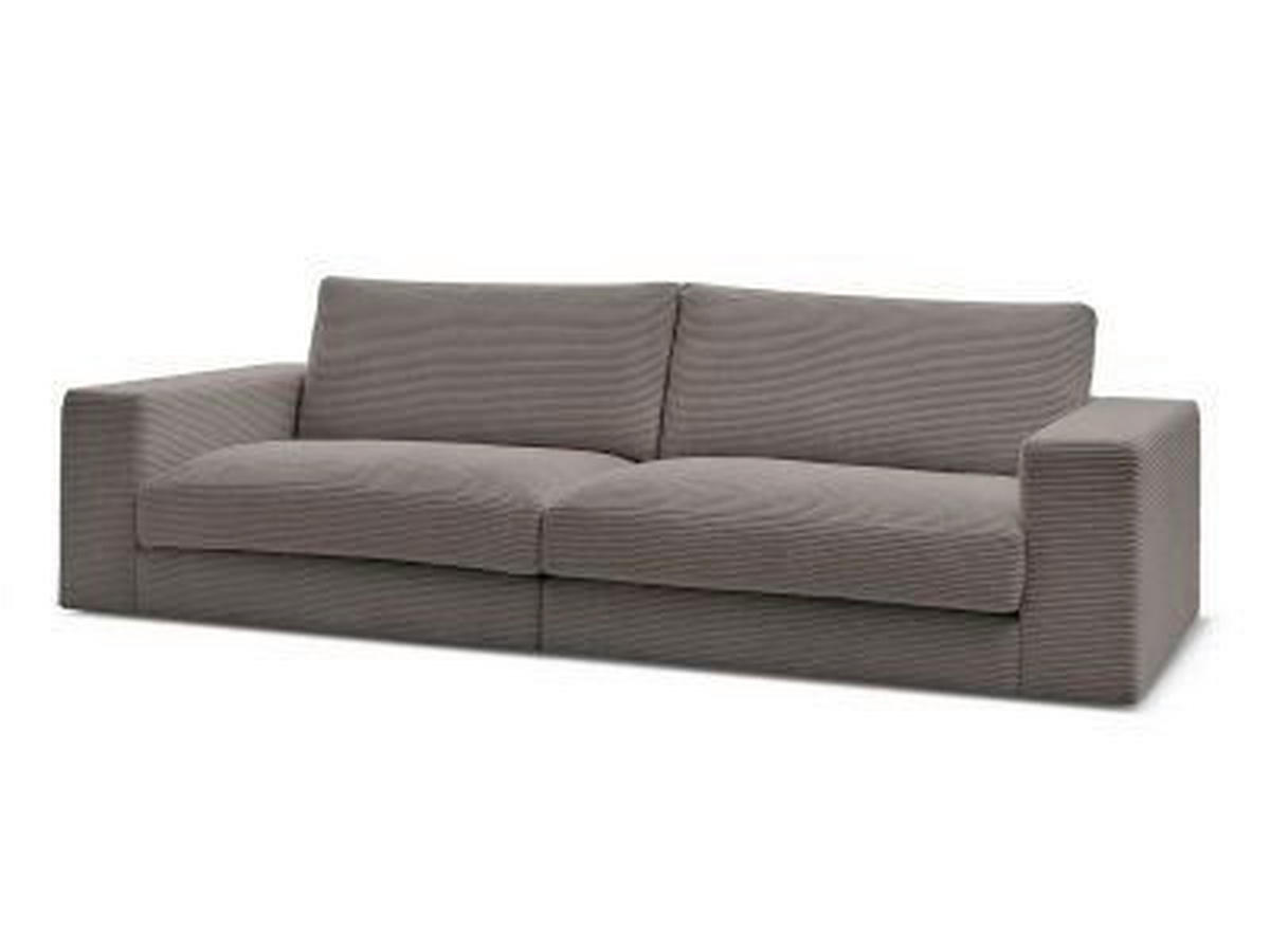 3-SITZER-SOFA LEONARD Cord Taupe  - Taupe/Schwarz, MODERN, Kunststoff/Textil (274/77/109cm)