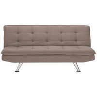 SCHLAFSOFA Leinenoptik Braun  - Silberfarben/Braun, Basics, Textil/Metall (194/87/102cm) - MID.YOU