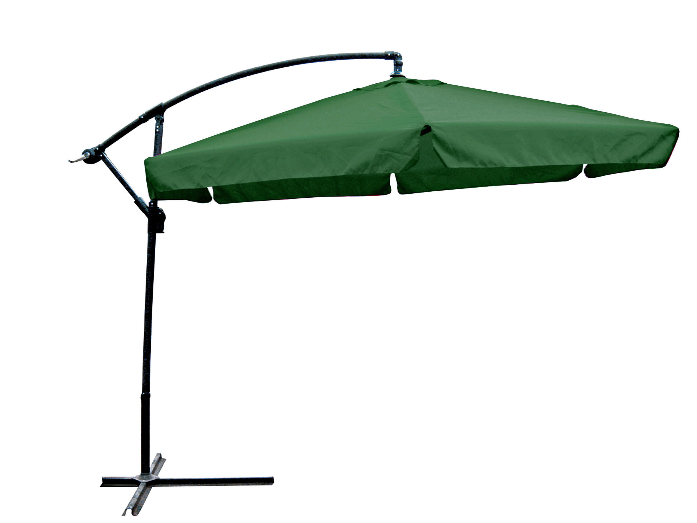 AMPELSCHIRM 300 cm Grün  - Anthrazit/Grün, Basics, Kunststoff/Metall (300/250/300cm) - Gardenson