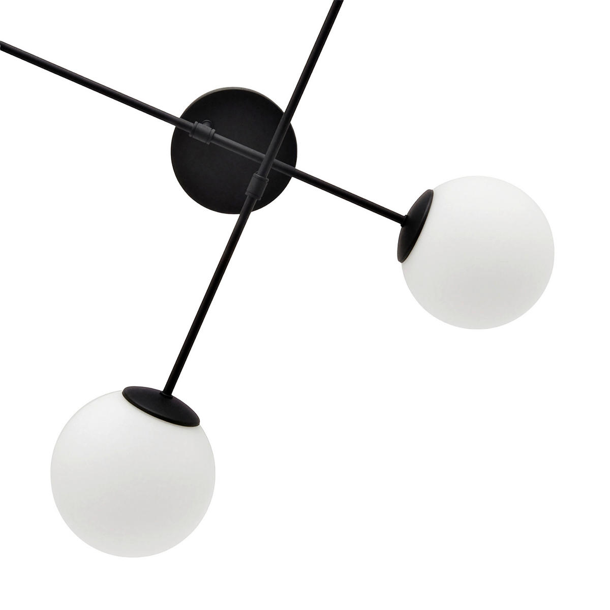 DECKENLEUCHTE    76/76/26 cm  - Schwarz, Design, Metall (76/76/26cm)