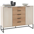SIDEBOARD  in 141/105/43 cm  - Schieferfarben/Champagner, Design, Glas/Holz (141/105/43cm) - Dieter Knoll