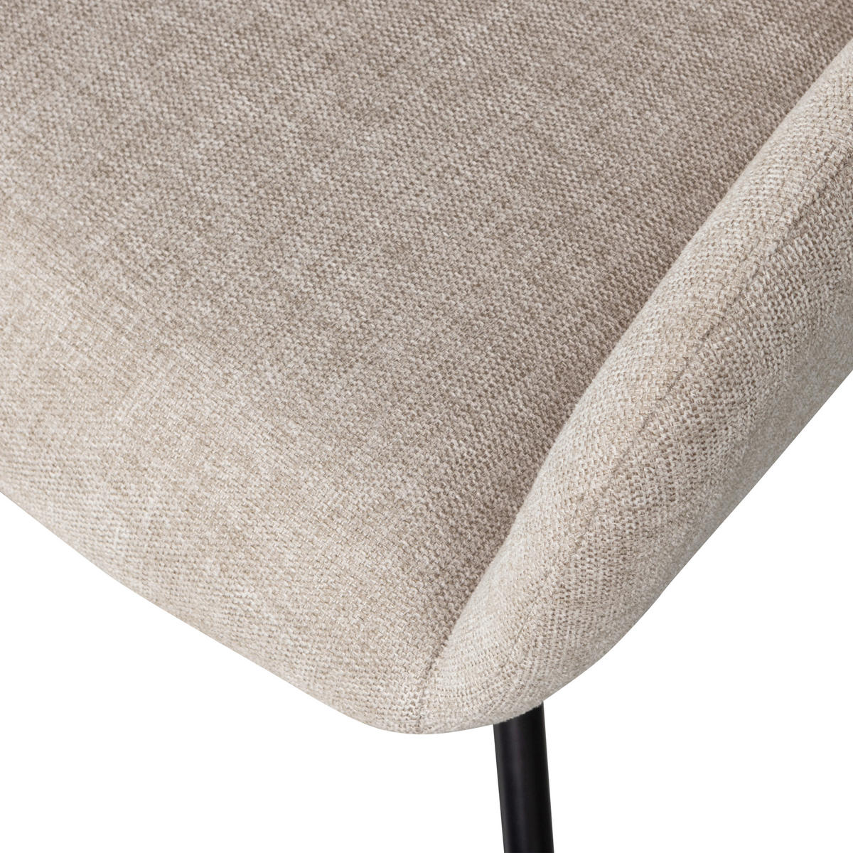 ARMLEHNSTUHL-SET 2 Stück  in Eisen Webstoff  - Sandfarben/Schwarz, MODERN, Textil/Metall (57/80/61cm) - Livetastic