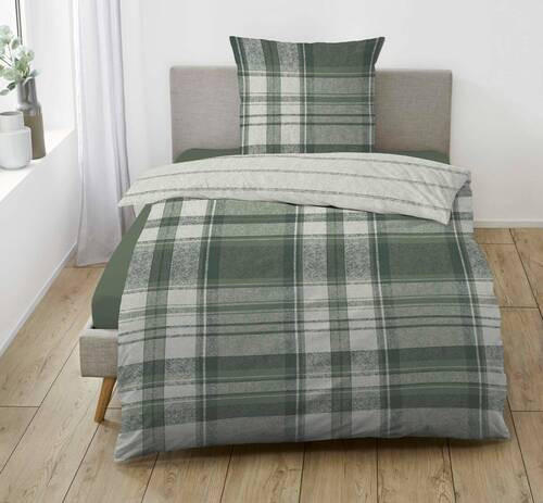 BETTWÄSCHE s.Oliver Flanell 135/200 cm  - Grün, Design, Textil (135/200cm) - S. Oliver