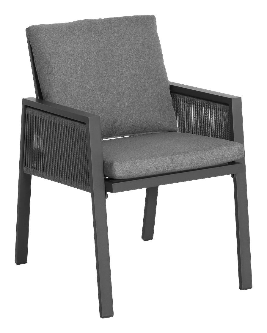 KŘESLO NA TERASU, kov, plast, textil - šedá/antracitová, Moderní, kov/textil (56/85/69cm) - Amatio Pro