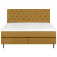 BOXSPRINGBETT 180/200 cm  in Currygelb  - Currygelb/Silberfarben, Konventionell, Textil/Metall (180/200cm) - Welnova