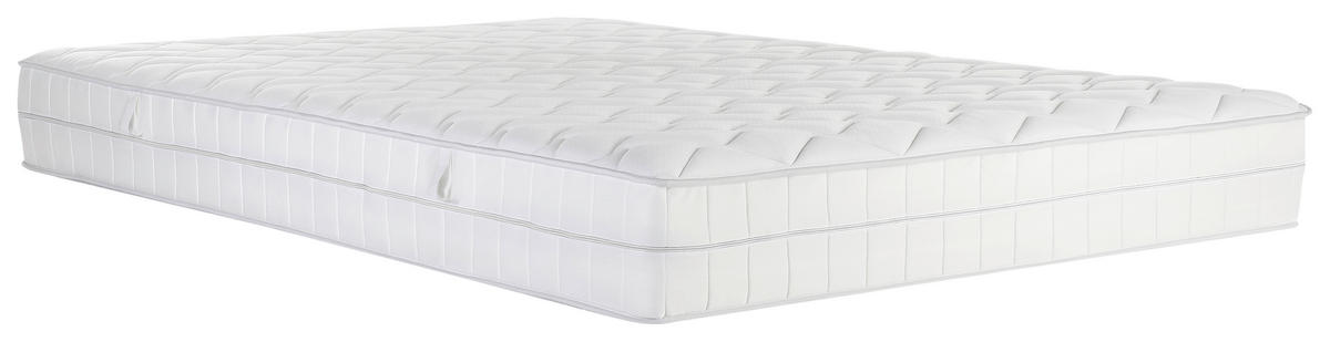 KALTSCHAUMMATRATZE 140/200 cm, Höhe ca.: 15 cm, H2 + H3 = mittel + fest, 5-Zonen - Weiß, Basics, Textil (140/200cm) - P & B