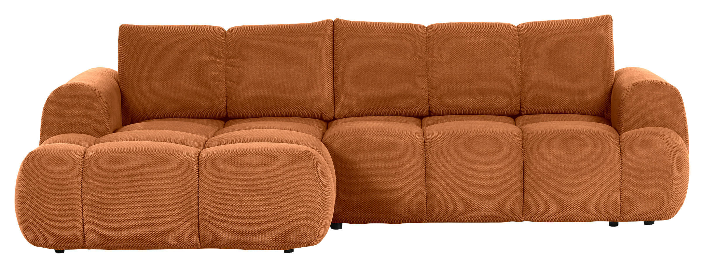 ECKSOFA in Flachgewebe Rostfarben  - Rostfarben/Schwarz, KONVENTIONELL, Kunststoff/Textil (174/274cm) - Carryhome