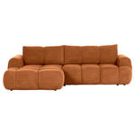 ECKSOFA in Flachgewebe Rostfarben  - Rostfarben/Schwarz, KONVENTIONELL, Kunststoff/Textil (174/274cm) - Carryhome