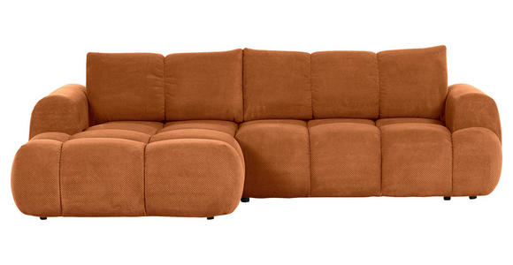 ECKSOFA in Flachgewebe Rostfarben - Rostfarben/Schwarz, KONVENTIONELL, Kunststoff/Textil (174/274cm) - Carryhome