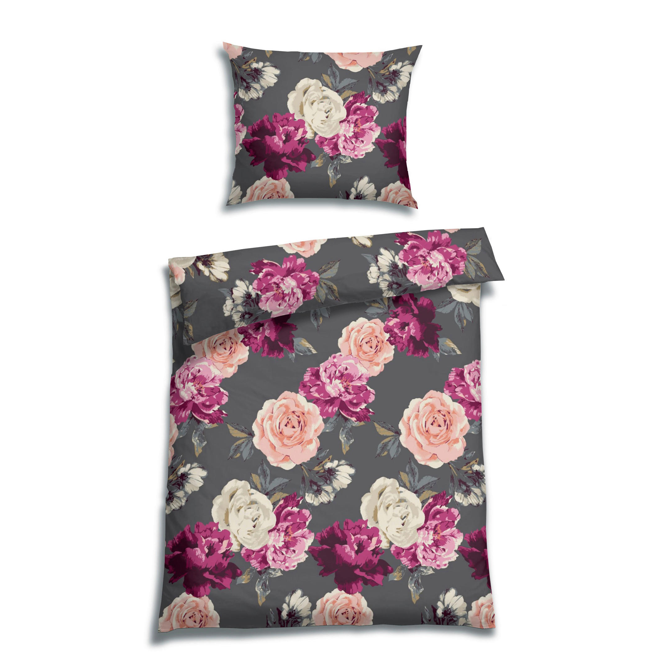 BETTWÄSCHE Renforcé 140/220 cm  - Dunkelgrau, Design, Textil (140/220cm) - Florella