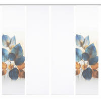 FLÄCHENVORHANG  4 Stück  blickdicht  60/245 cm   - Blau/Weiß, Natur, Textil (60/245cm)