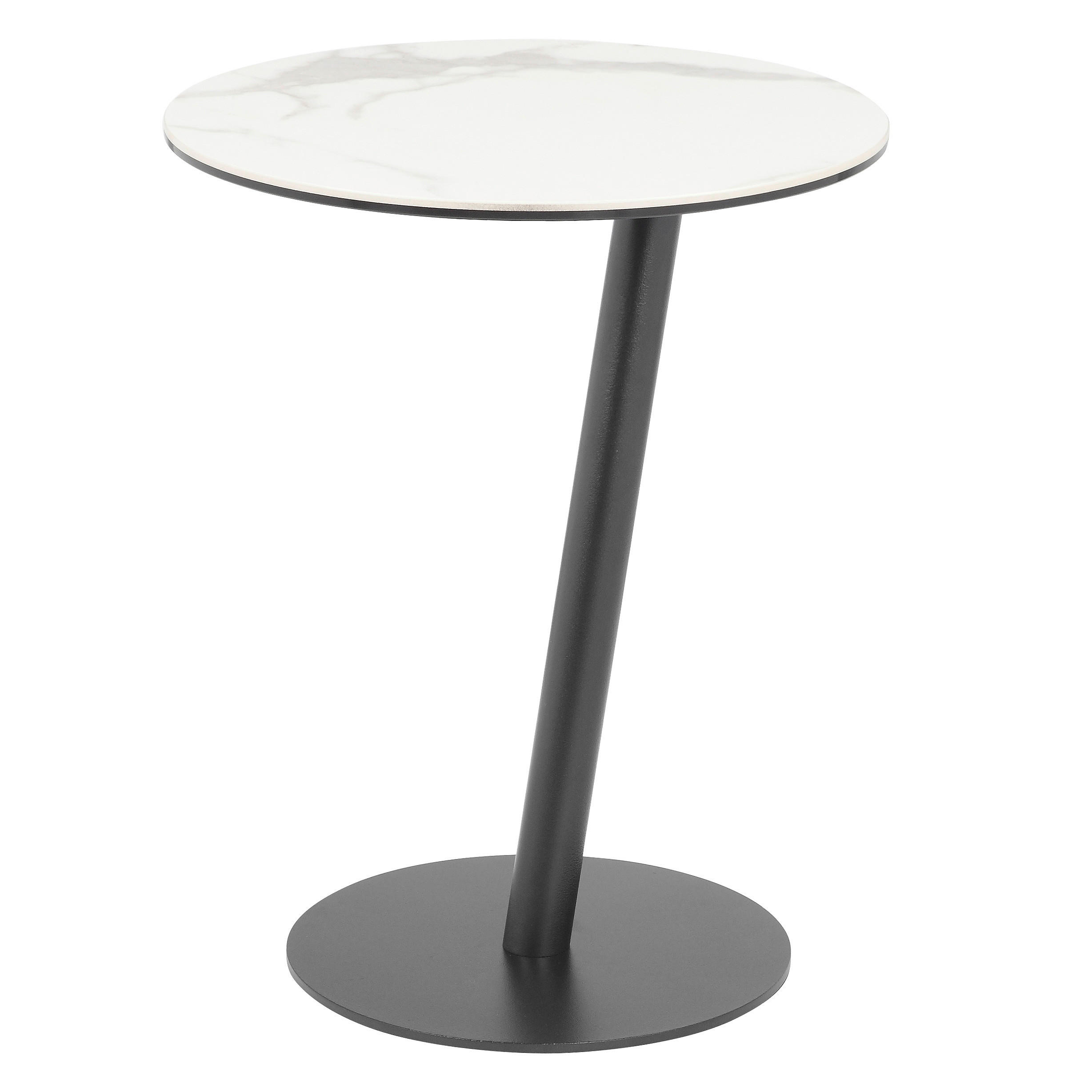 BEISTELLTISCH 40/40/50 cm Schwarz, Weiß rund  - Schwarz/Weiß, Trend, Glas/Keramik (40/40/50cm) - Novel