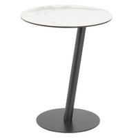 BEISTELLTISCH 40/40/50 cm Schwarz, Weiß rund  - Schwarz/Weiß, Trend, Glas/Keramik (40/40/50cm) - Novel