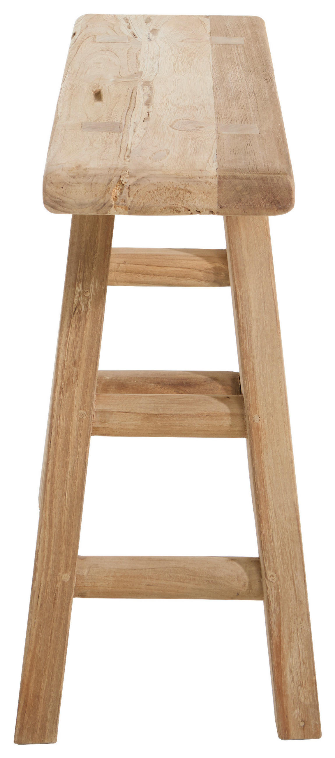 HOCKERBANK 90/50/25 cm Naturfarben Recyclingholz vollmassiv  - Naturfarben, Design, Holz (90/50/25cm) - Livetastic