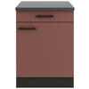 KÜCHENUNTERSCHRANK 60/84,8/60 cm  in Rotbraun  - Rotbraun/Anthrazit, Basics, Holzwerkstoff/Metall (60/84,8/60cm) - Optifit