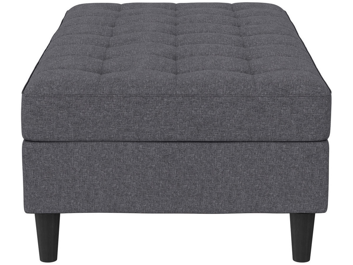 HOCKER PALERMO Webstoff, Leinenoptik Grau  - Schwarz/Grau, Basics, Kunststoff/Textil (130/43/69cm) - Livetastic