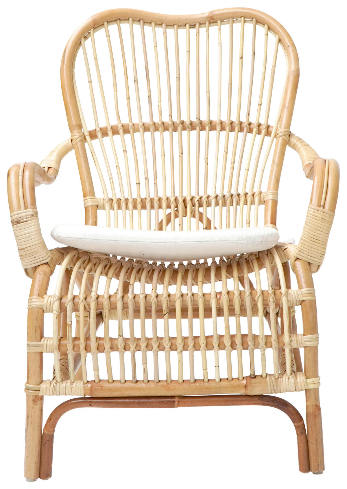 KRESLO Z BAMBUSU, prírodné materiály, drevo, prírodná farba - biela/prírodná farba, Natur, drevo/textil (66/88/82cm) - Livetastic