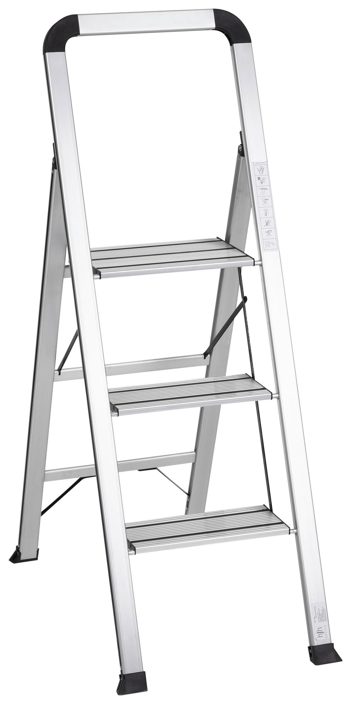 KLAPPTRITTLEITER - Alufarben, Basics, Metall (42/128/5cm) - MID.YOU