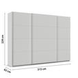 SCHWEBETÜRENSCHRANK  in Seidengrau  - Seidengrau/Alufarben, KONVENTIONELL, Holzwerkstoff/Metall (315/229/62cm) - Xora