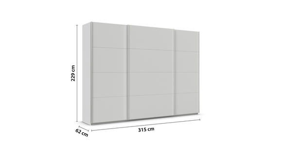 SCHWEBETÜRENSCHRANK  in Seidengrau  - Seidengrau/Alufarben, KONVENTIONELL, Holzwerkstoff/Metall (315/229/62cm) - Xora