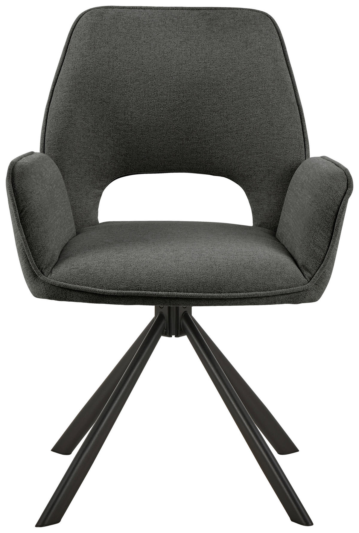 ARMLEHNSTUHL  in Stahl Flachgewebe  - Anthrazit/Schwarz, Design, Textil/Metall (60/85/63cm) - MID.YOU