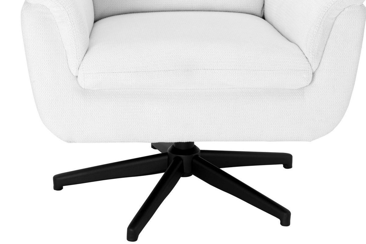 SESSEL in Webstoff Weiß  - Schwarz/Weiß, KONVENTIONELL, Textil/Metall (76/103/89cm) - Livetastic