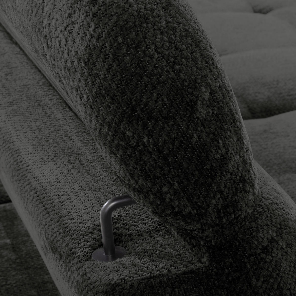 ECKSOFA  Webstoff Schwarz  - Schwarz, Design, Textil/Metall (268/195cm) - Livetastic