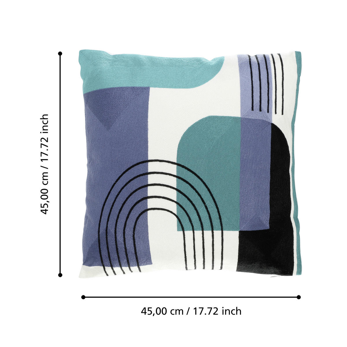 ZIERKISSEN  45/45 cm   - Blau/Petrol, Basics, Textil (45/45cm) - Eglo
