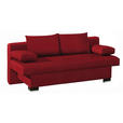 SCHLAFSOFA in Rot  - Wengefarben/Rot, KONVENTIONELL, Holz/Textil (200/80/104cm) - Novel