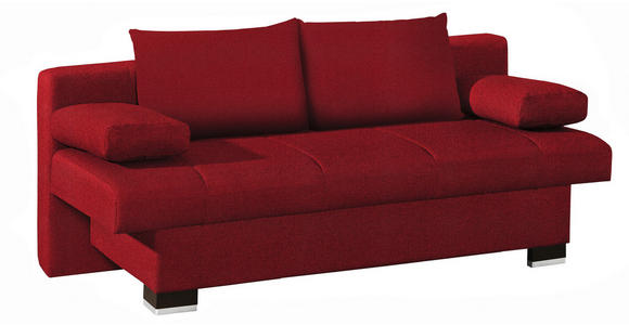 SCHLAFSOFA Rot  - Wengefarben/Rot, KONVENTIONELL, Holz/Textil (200/80/104cm) - Novel