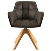 ARMLEHNSTUHL  Sitzfläche 360° drehbar, inklusive Armlehnen Webstoff  - Eichefarben/Grau, Basics, Holz/Textil (61/85/63cm) - MID.YOU