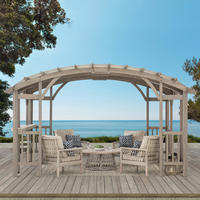 PAVILLON 427/250/305 cm  - Hellgrau/Naturfarben, Basics, Holz/Textil (427/250/305cm)