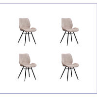 STUHL-SET 4 Stück  in Samt  - Beige/Schwarz, MODERN, Textil/Metall (47/82/55cm) - MID.YOU