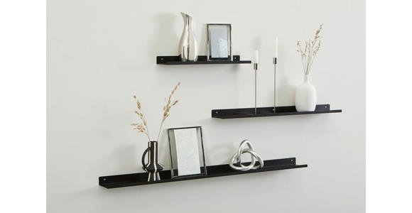 WANDREGAL 120/4/10 cm  - Schwarz, Basics, Metall (120/4/10cm) - Xora