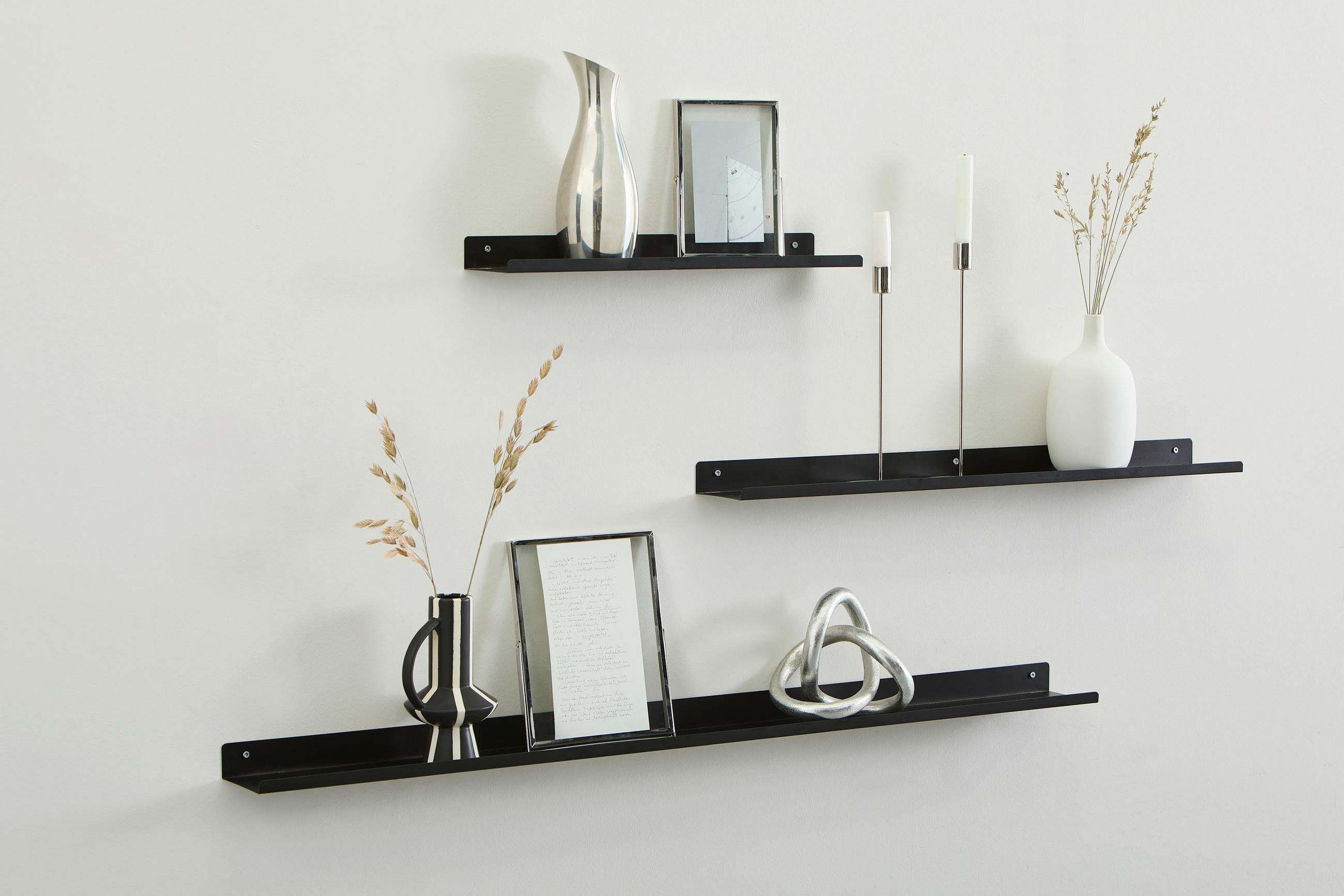 WANDREGAL 120/4/10 cm  - Schwarz, Basics, Metall (120/4/10cm) - Xora