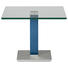 BEISTELLTISCH in Metall, Glas 60/60/46-65 cm - Blau/Edelstahlfarben, Design, Glas/Kunststoff (60/60/46-65cm) BEISTELLTISCH in Metall, Glas 60/60/46-65 cm - Blau/Edelstahlfarben, Design, Glas/Kunststoff (60/60/46-65cm)
