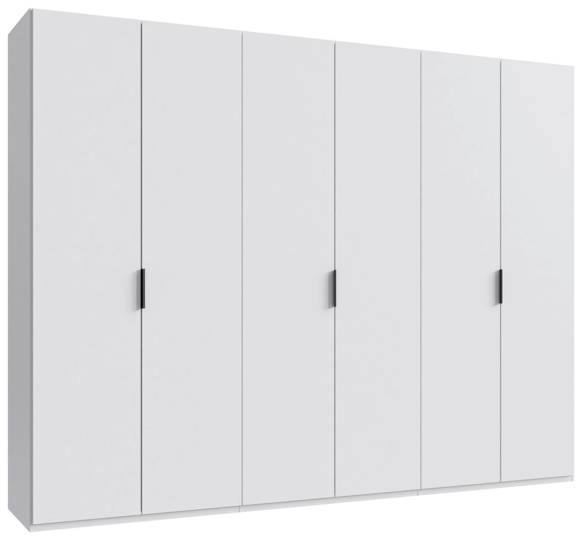 FALTTÜRENSCHRANK 300/236/58 cm 6-türig Weiß  - Schwarz/Weiß, Design, Holzwerkstoff (300/236/58cm) - Boxxx
