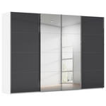 SCHWEBETÜRENSCHRANK  in Schwarz, Weiß  - Chromfarben/Schwarz, Design, Glas/Holzwerkstoff (316/235/68cm) - Novel