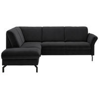 ECKSOFA in Flachgewebe Schwarz  - Schwarz, Konventionell, Textil/Metall (190/241cm) - Beldomo Comfort