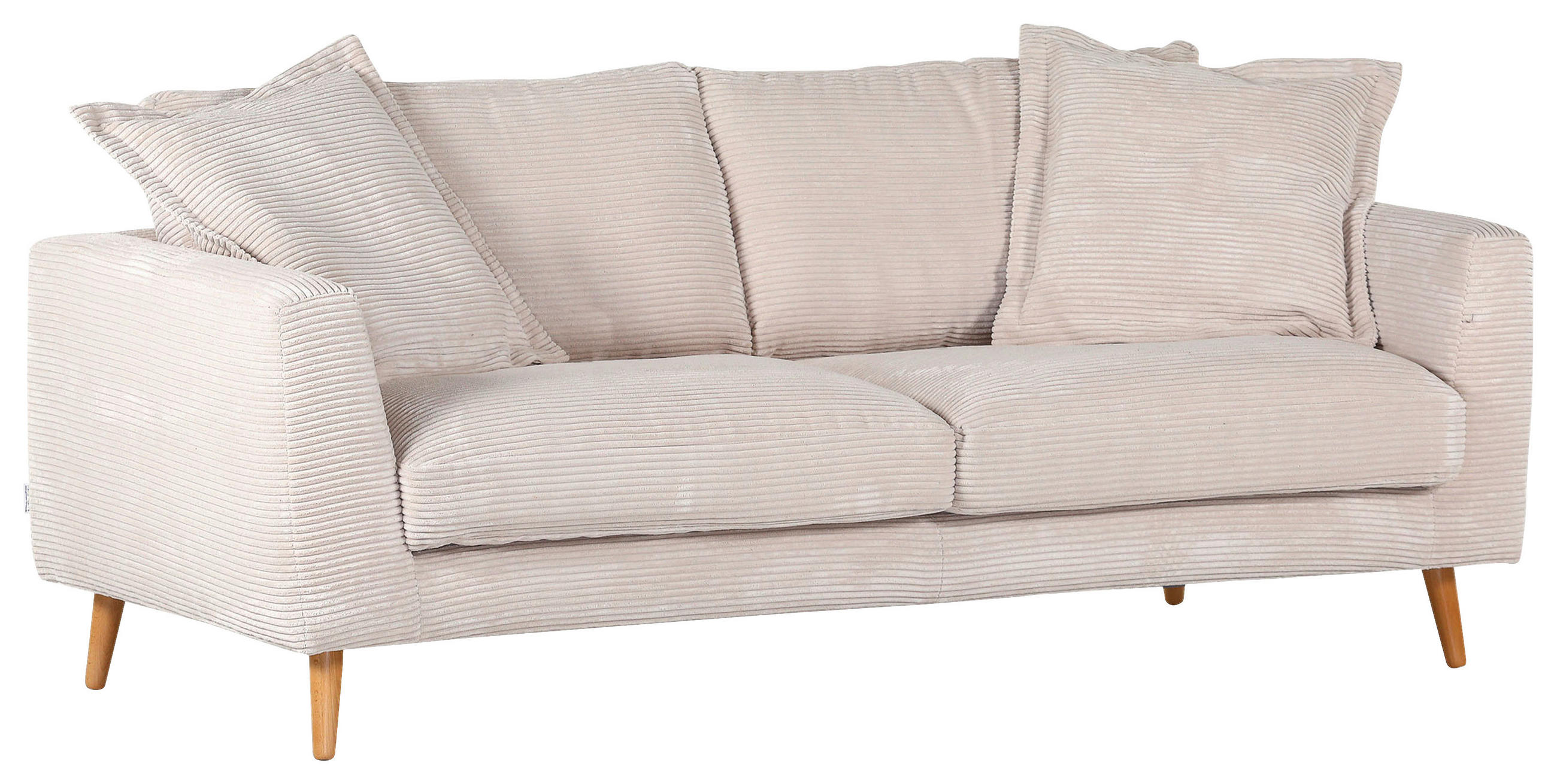 BIGSOFA Cord Beige  - Beige/Naturfarben, ROMANTIK / LANDHAUS, Holz/Textil (220/69/100cm) - Landscape