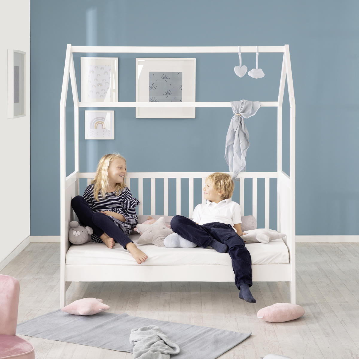 HAUSBETT  - Weiß, Basics, Holz/Holzwerkstoff (75/162,5/143,5cm) - Roba