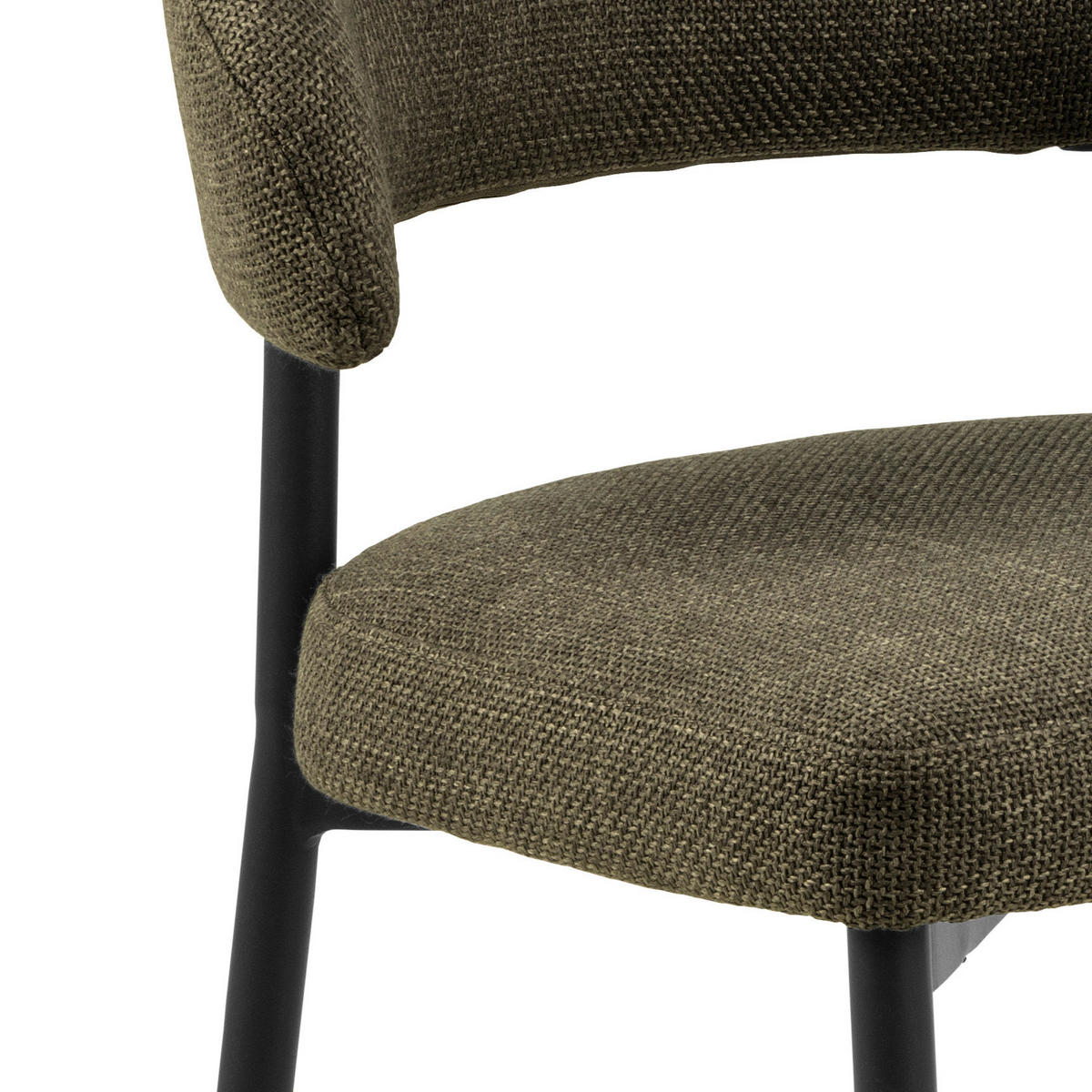STUHL  in Struktur  - Schwarz/Grün, Design, Textil/Metall (56/77/55cm) - MID.YOU