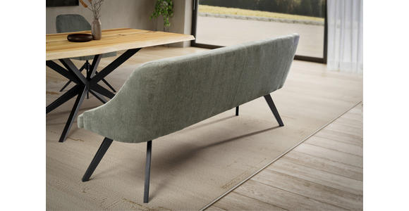 SITZBANK 140/86/63 cm  in Grün, Schwarz  - Schwarz/Grün, Design, Textil/Metall (140/86/63cm) - Moderano