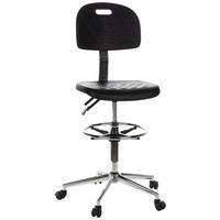 BÜROHOCKER 45/132/41 cm  - Chromfarben/Schwarz, MODERN, Kunststoff/Metall (45/132/41cm) - MID.YOU