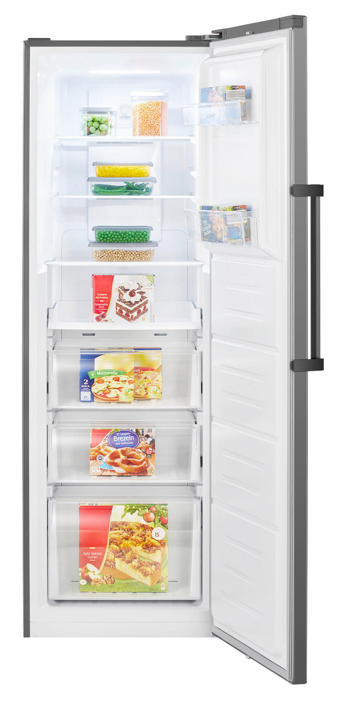 GEFRIERSCHRANK KG 7371  - Schwarzchrom, Trend, Kunststoff (60/185/66cm) - Bomann